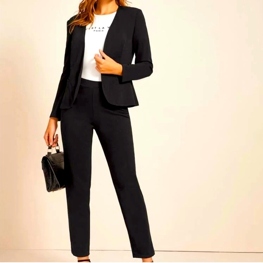 Black pant suit tailored work office